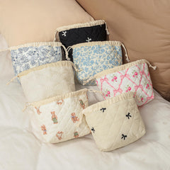 uekeboag floral quilted pattern closeup emphasizes stylish Coquette aesthetic.