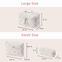 uekeboag travel quilted makeup bag medium floral pinkrose keeps daily essentials neatly accessible