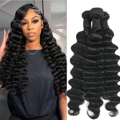 Uesoels human hair bundles 20in loose deep wave for natural volume
