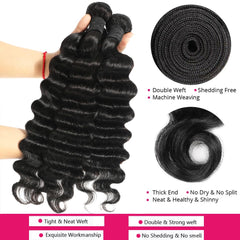 Uesoels human hair bundles 22in loose deep wave for defined curls