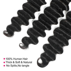 Uesoels human hair bundles 24in loose deep wave for long-lasting curl