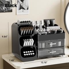 UFORU makeup organizer drawers store brushes and lipsticks securely in two easy-access compartments.