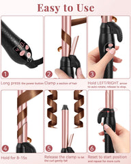Ufree 1-inch ceramic barrel in action delivering even heat for frizz control and shine.