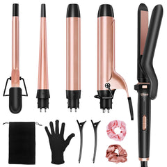 Ufree 5-in-1 curling iron tapered 0.35-0.71 in barrel for customizable waves