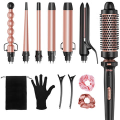 Ufree 7-in-1 curling iron set with interchangeable barrels for versatile styling.
