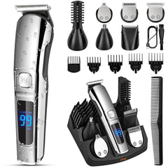 Ufree beard trimmer face closeup demonstrates precise grooming and clean lines.