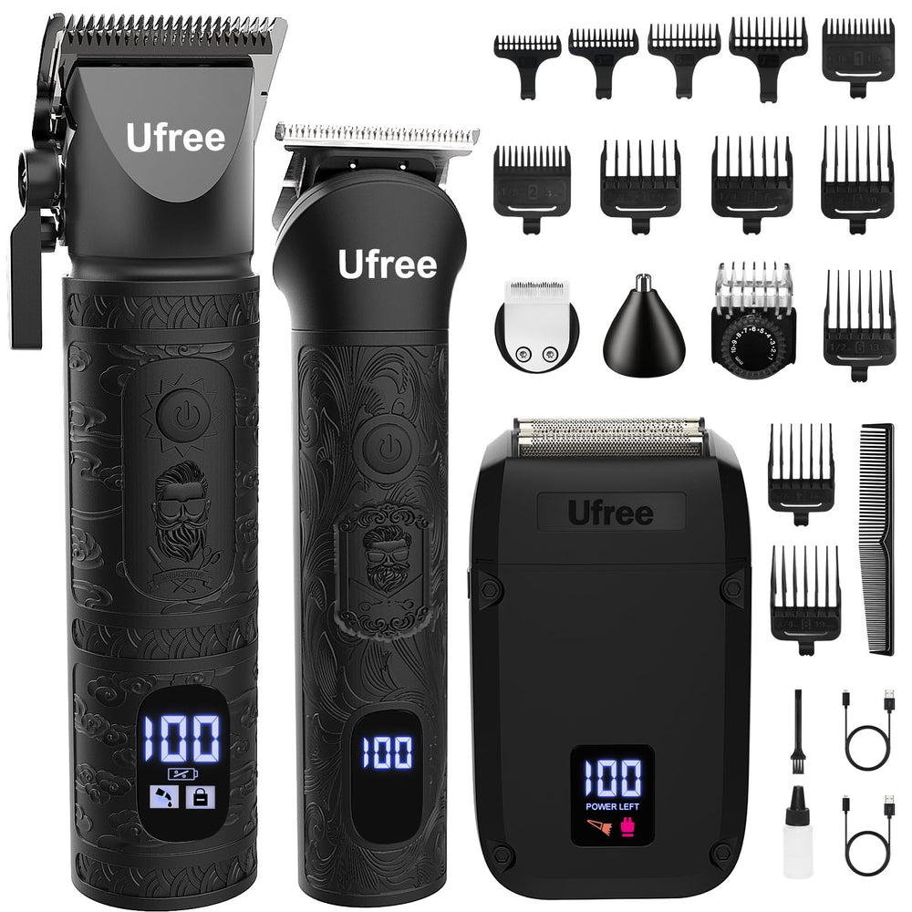 ufree beard trimmer kit front view showing compact design for travel grooming