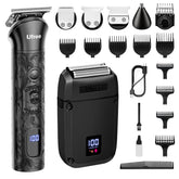 Ufree beard trimmer set assembled shows all-in-one grooming versatility for face and body.
