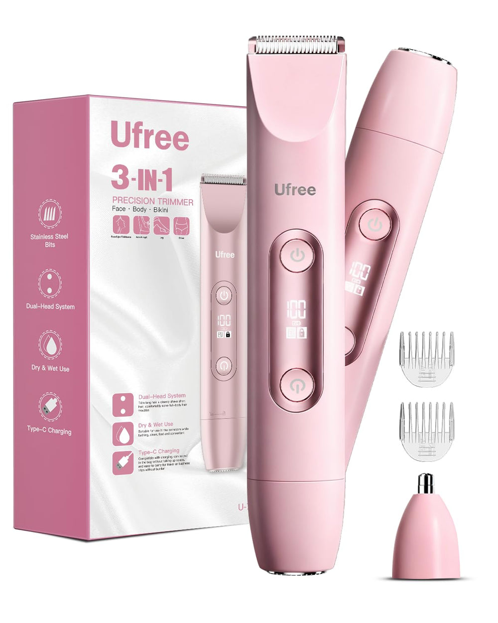 Ufree dual-head bikini trimmer for precise bikini-area grooming.
