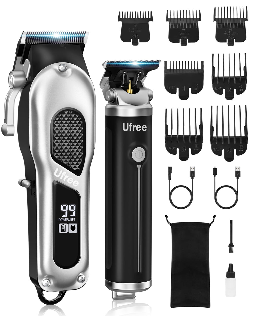 Ufree hair clippers front view showing cordless design for convenient home grooming