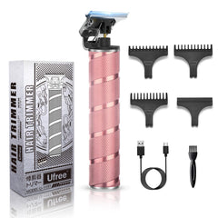 Ufree hair trimmer rose-gold handle closeup for precise grooming