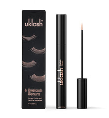 UKLASH eyelash serum bottle shows nourishing formula for longer-looking lashes