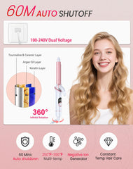 UKLISS mini curling iron ceramic-ionic-coating reduces frizz and adds shine
