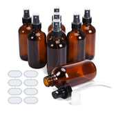 ULG Fine Mist Sprayers 4 oz amber bottle front view for travel-friendly aromatherapy storage.