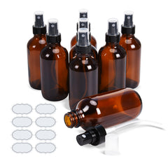 ULG Fine Mist Sprayers 4 oz amber bottle front view for travel-friendly aromatherapy storage.