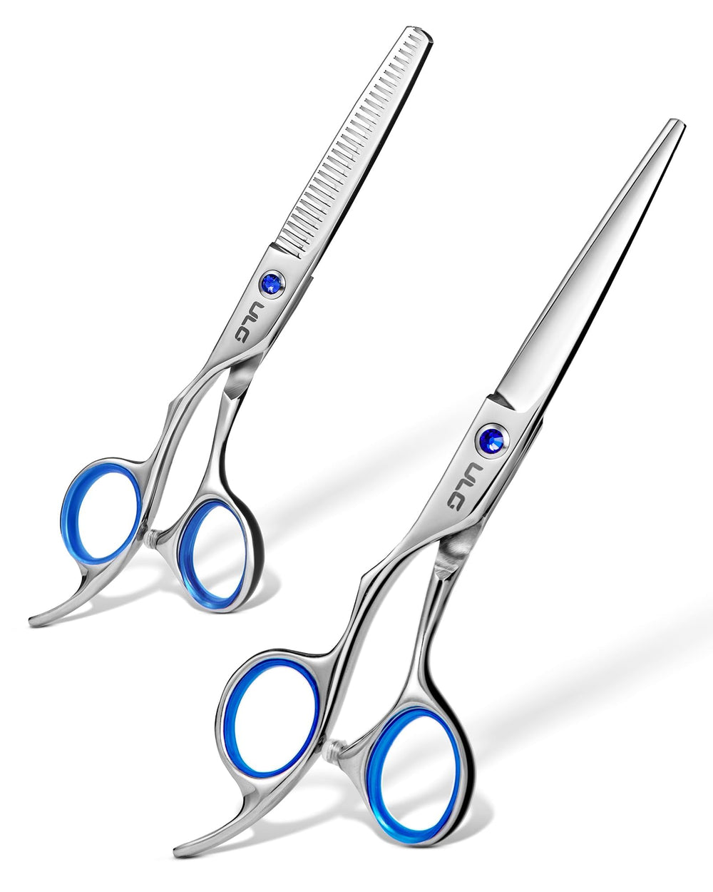ULG left-handed scissors 6.5-inch offer precise, comfortable cuts for home or salon use.