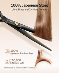 ULG thinning shears 28-tooth close-up showing texture control for natural thinning