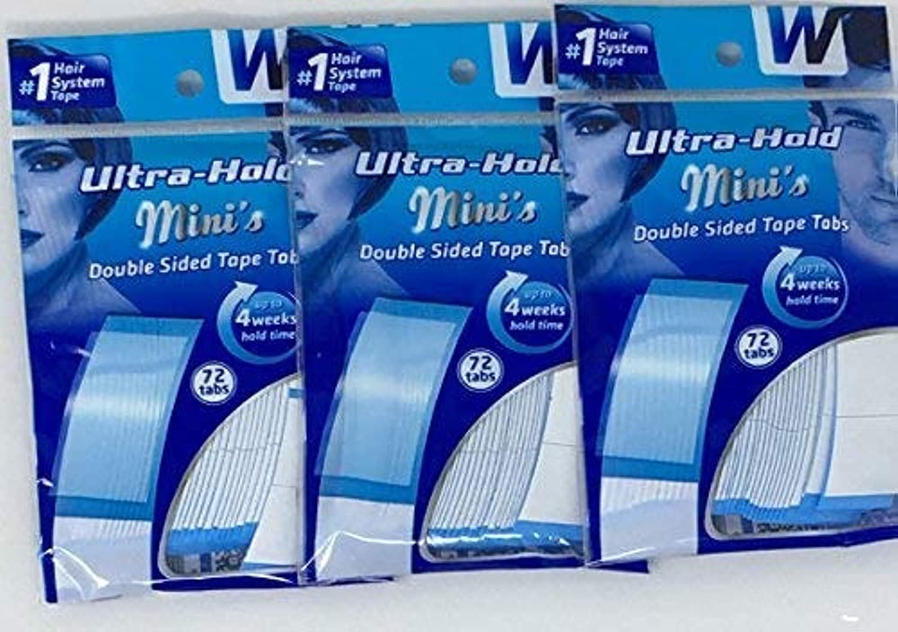 Ultrahold Ultra Hold Mini Tabs front view showing secure wig attachment for day-long wear