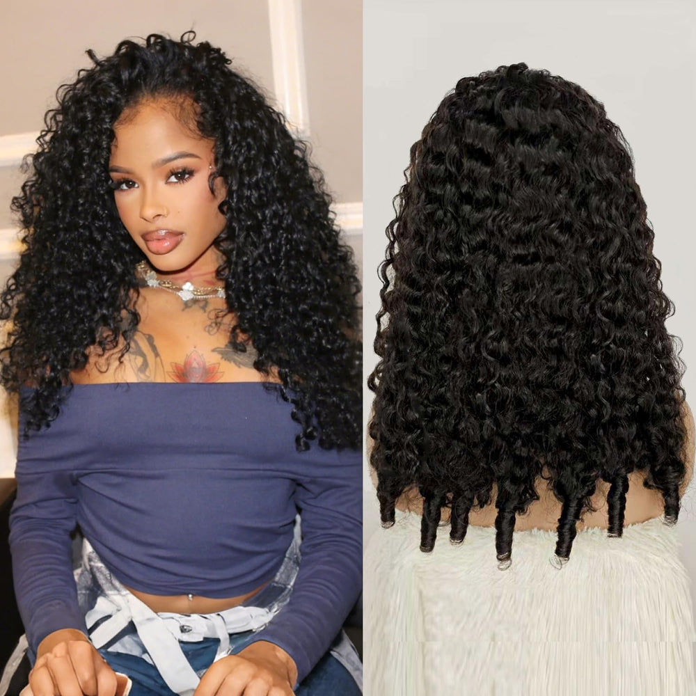 UMEGIRL half wig Burmese curly 20in front view for natural blending and volume