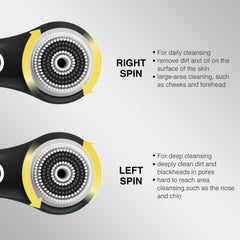Umickoo face scrubber right-rotation mode refreshing skin surface.