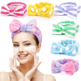 UMIKU 6-pack spa headbands with bows keep hair away during facial routines.