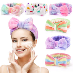UMIKU spa headband with bow for washing face and makeup routines
