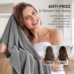 UmiSleep gray microfiber towel close-up shows soft, gentle fabric
