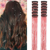 Umylar Hair Tinsel Clip-In close-up with metal clip for quick styling.
