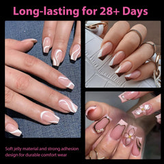 UNA GELLA 12-sizes top-view highlights easy tip fitting for natural-looking extensions.