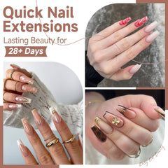 UNA GELLA coffin nails tips labeled 12 sizes for precise fit and quick design