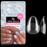 UNA GELLA extra-short almond nail tips box for easy home manicure.
