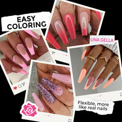 UNA GELLA Long Coffin Tips 12 sizes helps fit most nails with easy selection