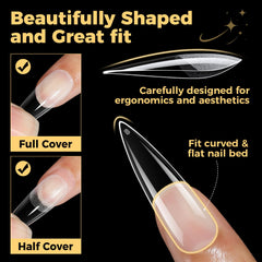 UNA GELLA inner-etching detail shows deep texture for stronger adhesion to natural nails.
