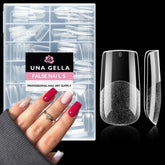 UNA GELLA medium square nail tips 216pcs pack ideal for easy home manicures.