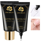 UNA GELLA nail glue bottle with precision nozzle for precise, seamless tips bonds.