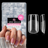 UNA GELLA Nail Tips Square 504pcs pack, clear salon-grade extension option.