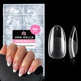 UNA GELLA oval nails tip closeup shows clear seamless surface for natural look