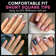 UNA GELLA press-on nails short square for quick salon-like nails at home