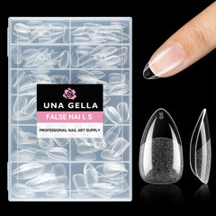 UNA GELLA Short Almond Tips packaged for easy at-home extensions.