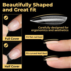 UNA GELLA pre-shaped tip with smooth edge for easy DIY manicures