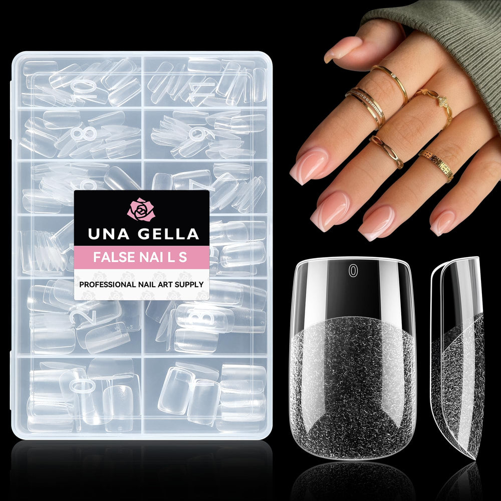 UNA GELLA short square tips pack with 216 pieces for at-home manicure