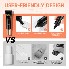 UNA GELLA solid nail glue features low odor for comfortable use.