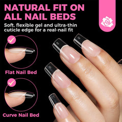 UNA GELLA square fake nails smooth edges for comfortable press-on fit.