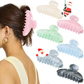 Unbednigt 6pack hair claw clips in assorted colors closeup for versatile styling