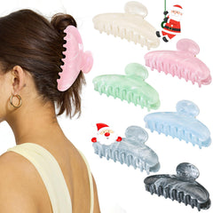 Unbednigt 6pack hair claw clips in assorted colors closeup for versatile styling