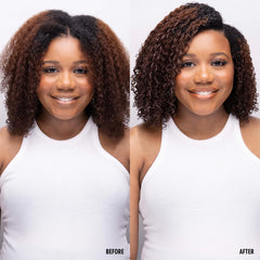 Frizz control moment with Curly Magic and key botanicals.