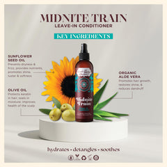 Uncle Funky's Daughter Midnite Train application in hand ready to distribute through damp hair.