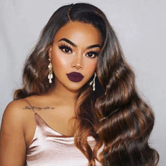 UNICE brown highlight body wave 18-inch bundle for versatile styling and long-lasting waves.