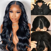 UNICE V Part Wigs body wave closeup shows natural texture and shine