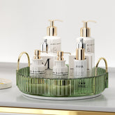 UNICOMVSX rotating makeup organizer on vanity displaying clear organization